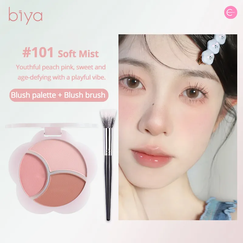 Biya Floral Soft-Focus Trio Blush Palette