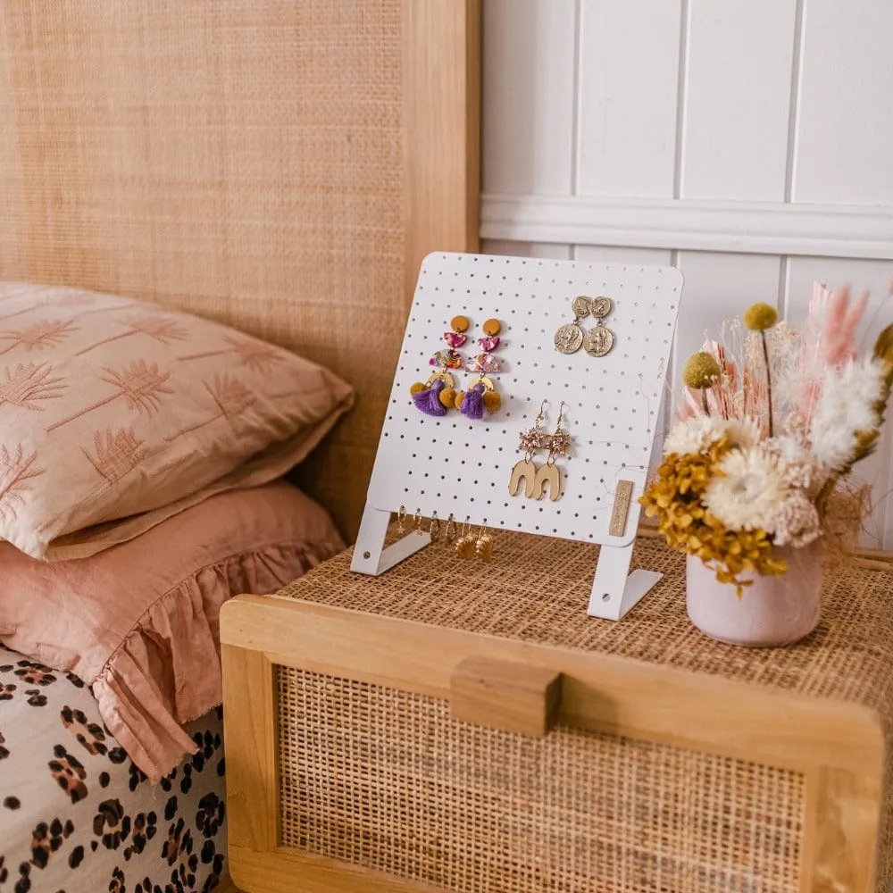Classic Earring Holder -- White - Up to 120 Pairs