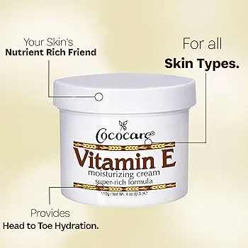 Cococare Vaitamin E Moisturizing Cream - Super-Rich Formula - 4 oz