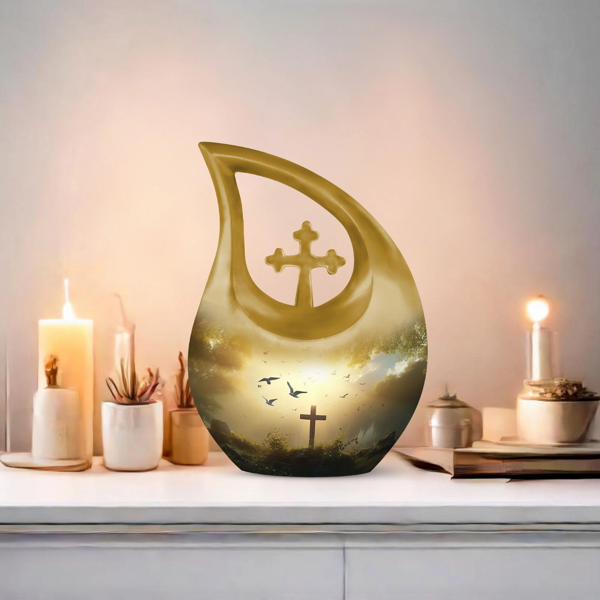 Jesus Christ Memorial A Grand Tribute with Extra Large Urn