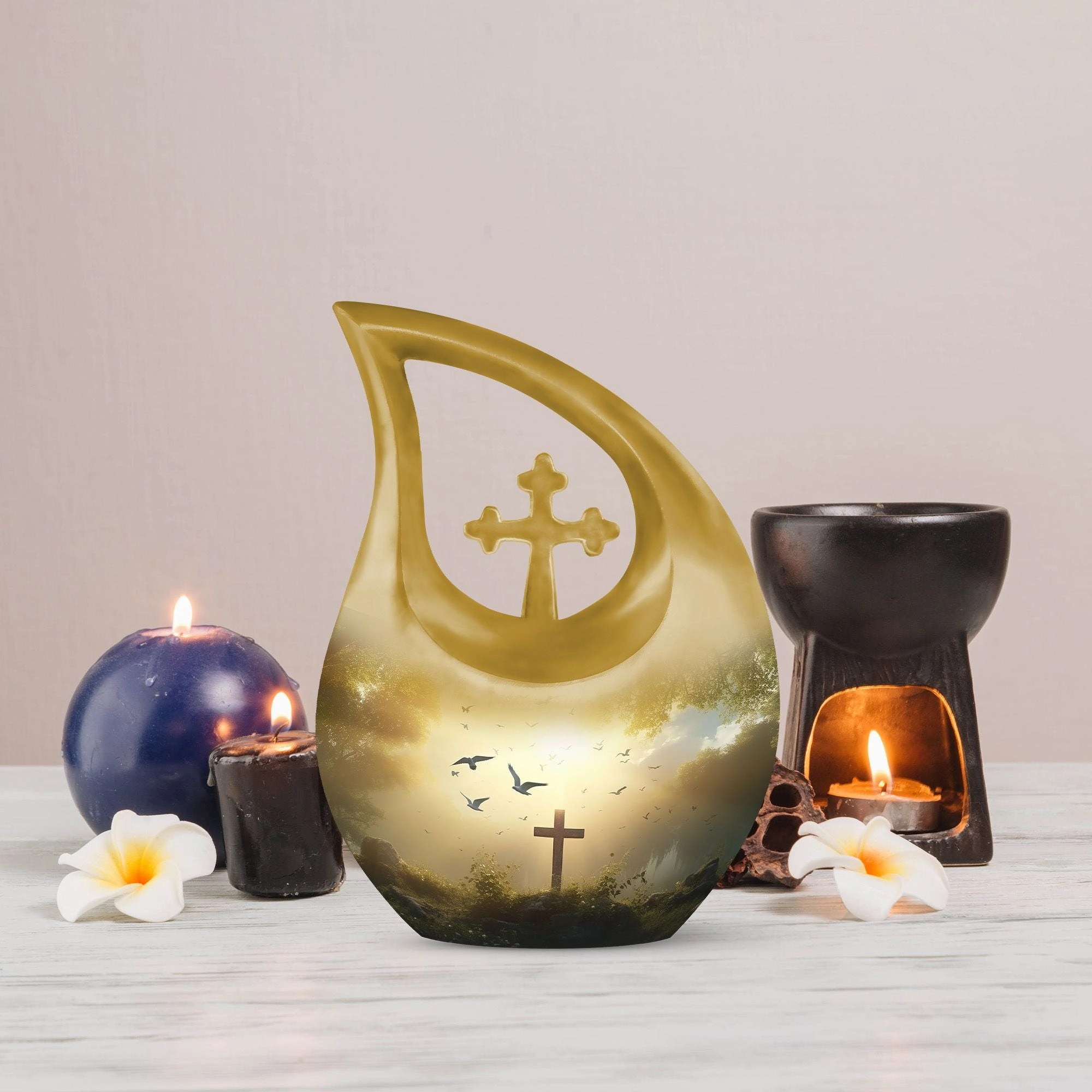 Jesus Christ Memorial A Grand Tribute with Extra Large Urn