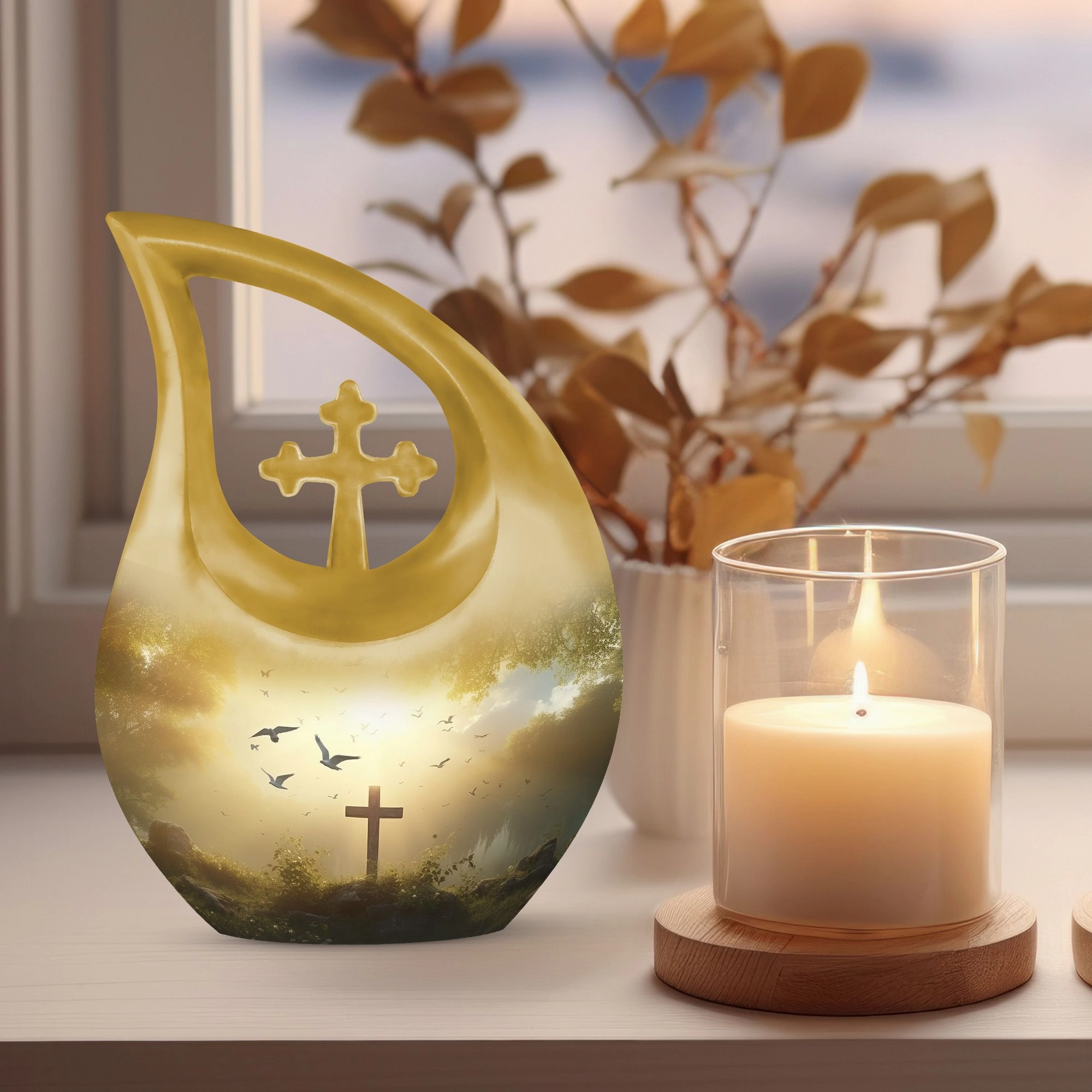 Jesus Christ Memorial A Grand Tribute with Extra Large Urn