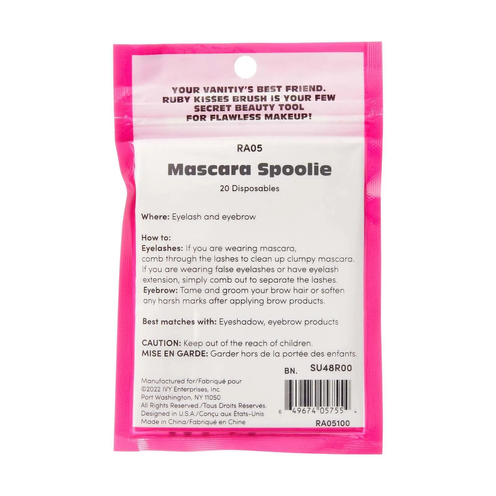 Ruby Kisses Mascara Disposable Spoolie 20ct