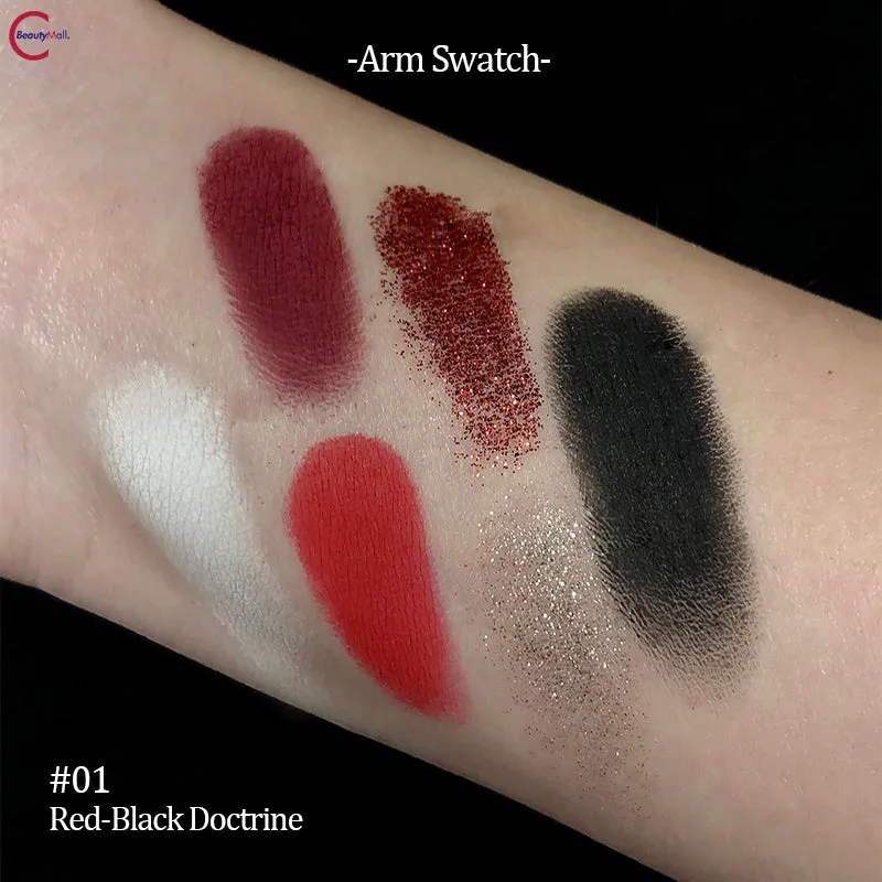 SUET NEI "Red & Black Gothic" 6-Color Eyeshadow Palette