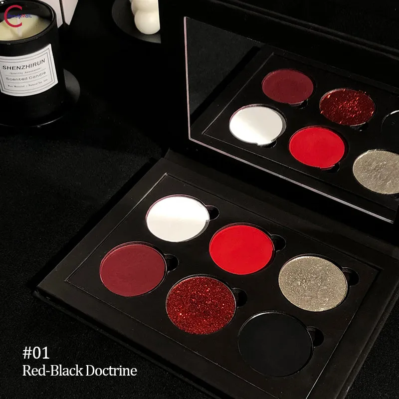SUET NEI "Red & Black Gothic" 6-Color Eyeshadow Palette