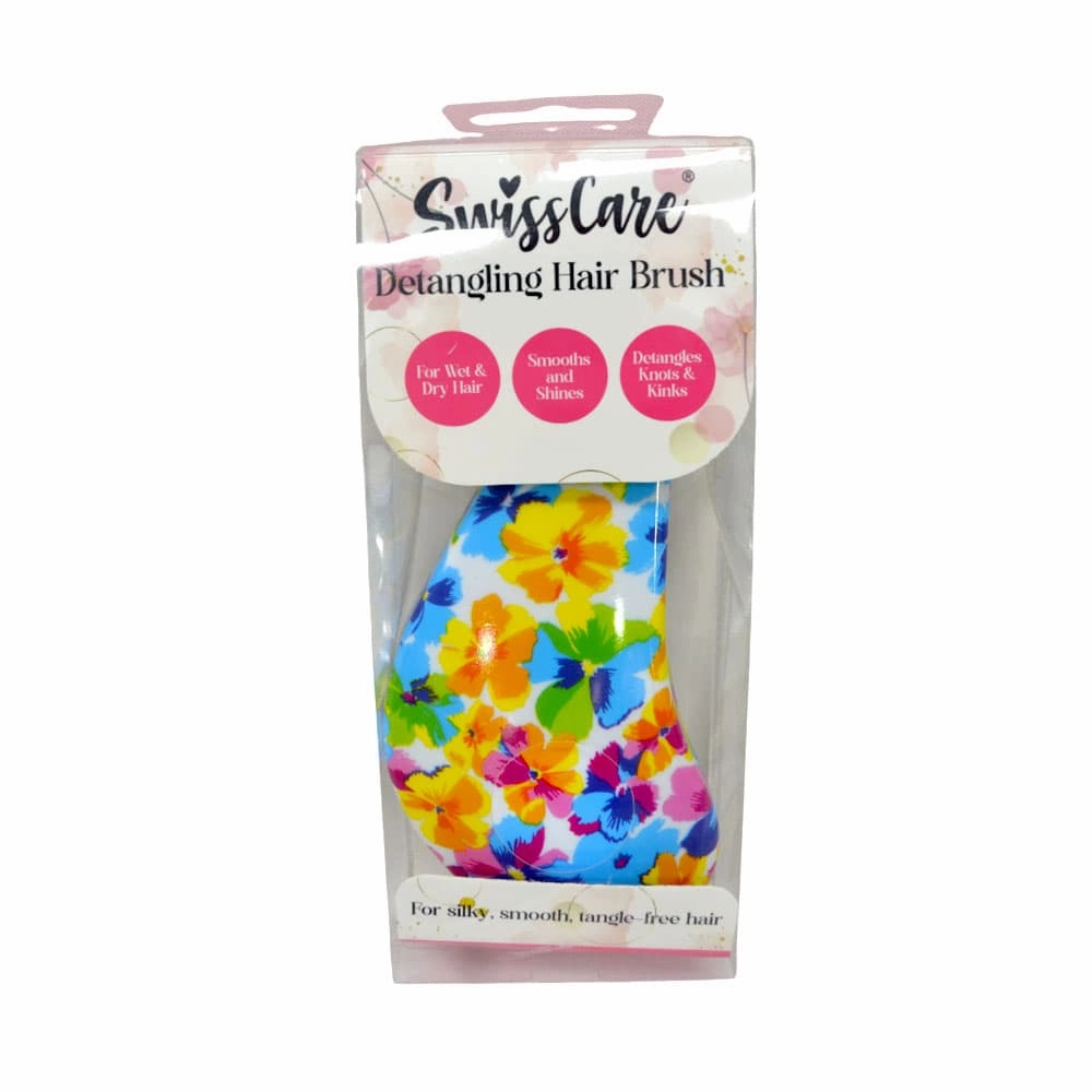 SwissCare Detangling Hair Brush Colorful Flower
