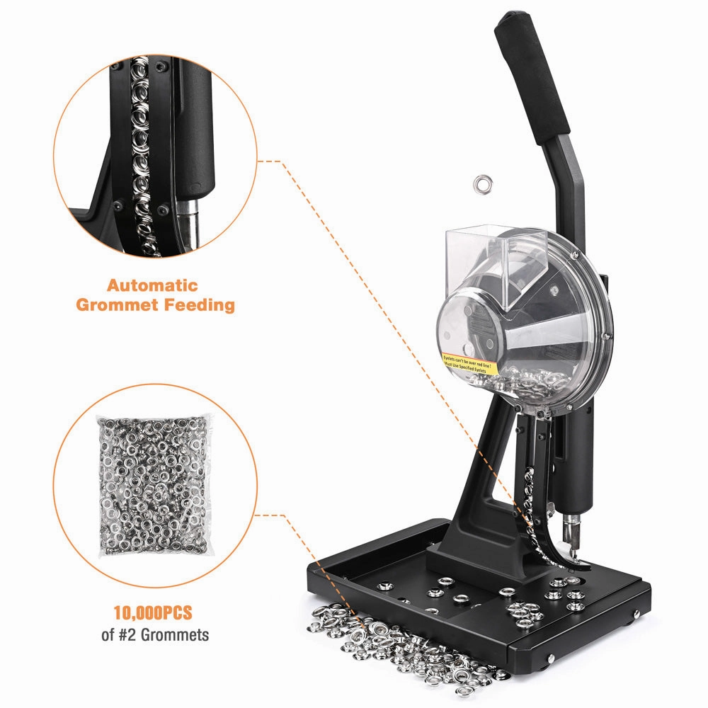 TheLAShop Semi-auto Grommet Machine #2 Eyelet 10000 Grommets Nickel