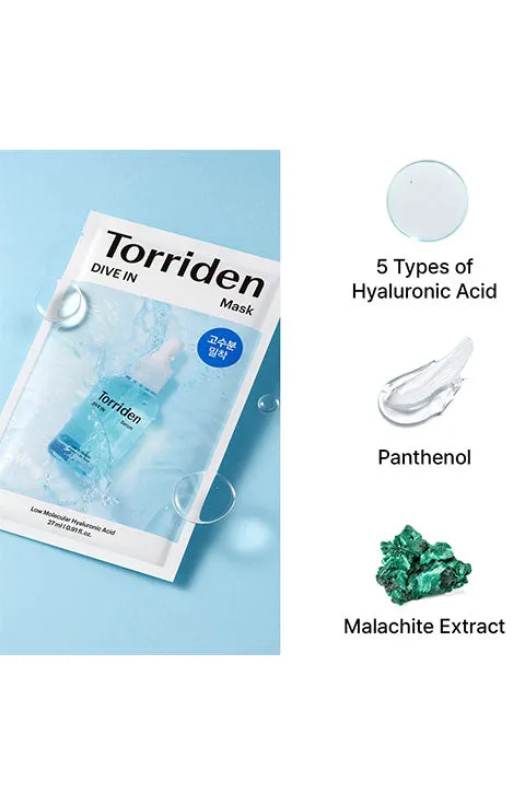 [Torriden] DIVE-IN Hyaluronic Acid Facial Sheet Masks